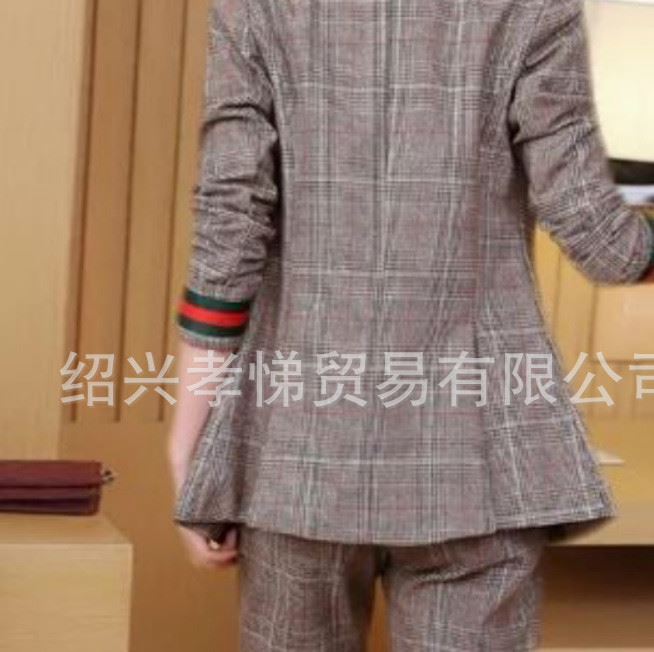 梭織彈力色織格子布時裝面料流行千鳥格女裝褲料裙料時裝套裝布料示例圖19