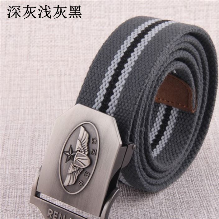 男士皮帶通用合金板扣帆布腰帶戶外休閑編織加厚帆布牛仔褲腰帶示例圖17