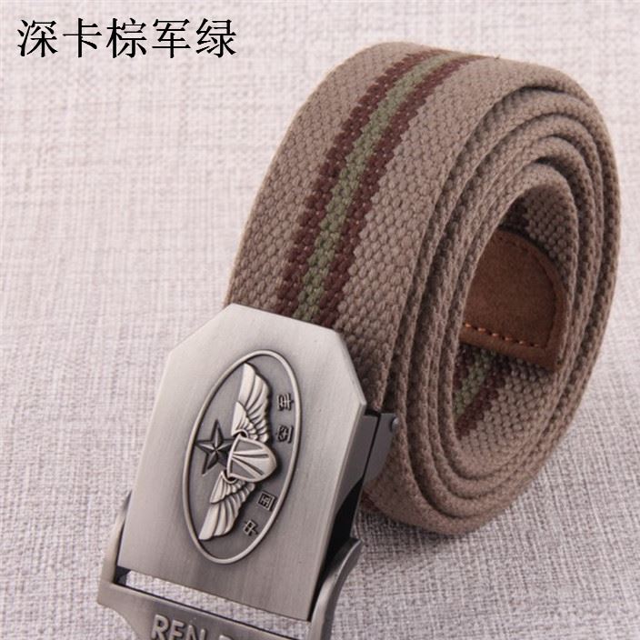 男士皮帶通用合金板扣帆布腰帶戶外休閑編織加厚帆布牛仔褲腰帶示例圖19