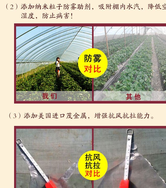 農(nóng)膜 大棚膜 高透光消霧流滴膜 地膜 雙色地膜 反光地膜示例圖3