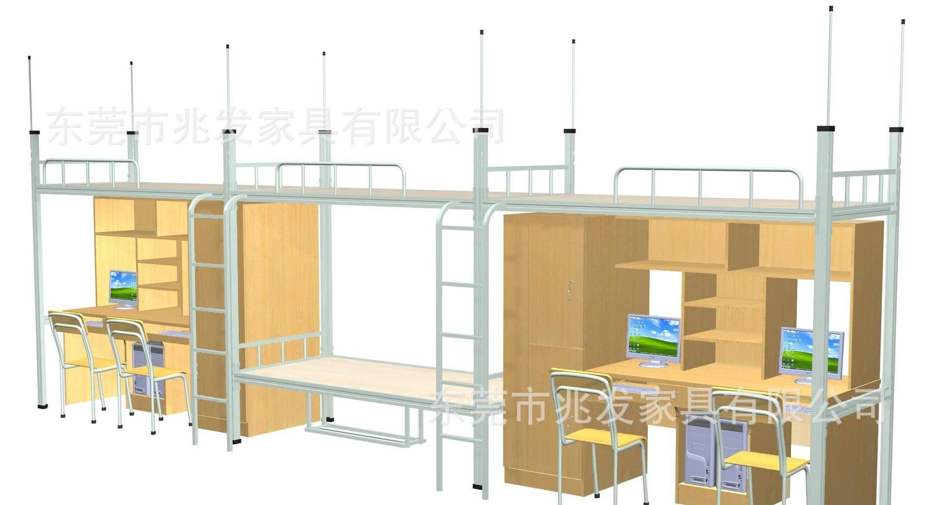 【全钢家具床89折】厂家批发两连体公寓床 东莞厂家直销公寓床示例图8