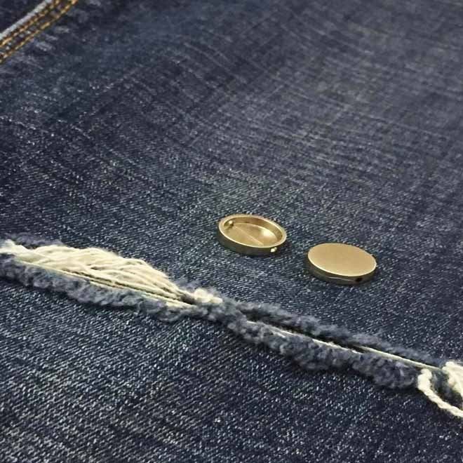 平面圓形手縫釘 用孔穿線合金圓形平面撞釘柳釘 服裝服飾合金釘示例圖6