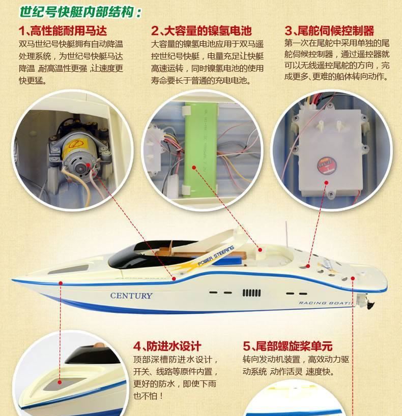 SHUANGMA雙馬7004高速快艇遙控船超大兒童電動(dòng)玩具船模型輪船航模示例圖6