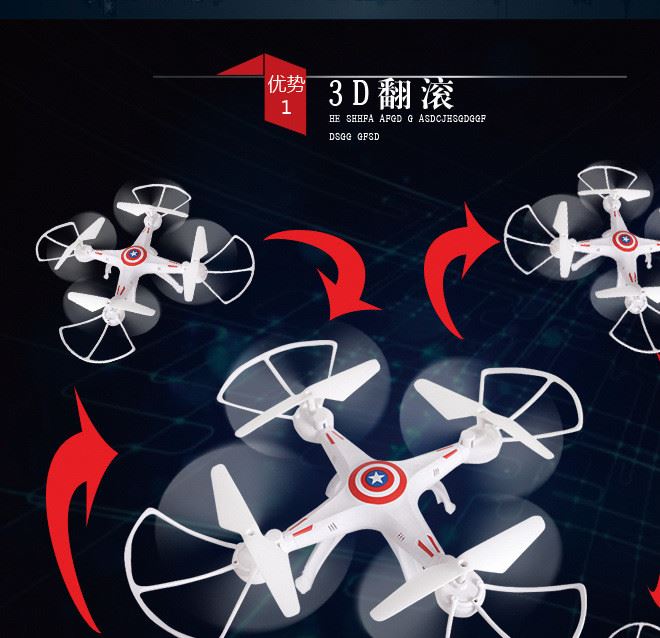 四軸玩具遙控一鍵返航3D翻轉(zhuǎn)燈光控制兒童機示例圖6