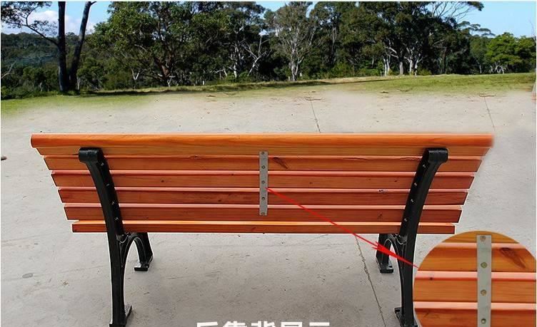 公園椅戶外休閑園林椅鑄鐵木塑長條排椅塑膠木座椅廣場示例圖4