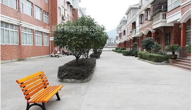 公園椅戶外休閑園林椅鑄鐵木塑長條排椅塑膠木座椅廣場示例圖5