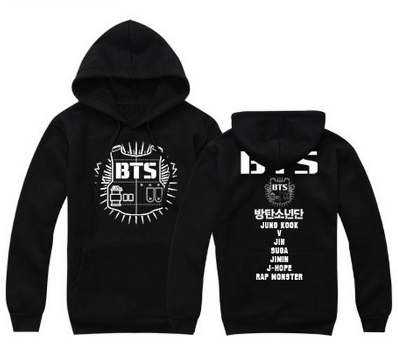 BTS少年團Bangtan Boys連帽后援會男女應援衣服同款長袖衛(wèi)衣示例圖2