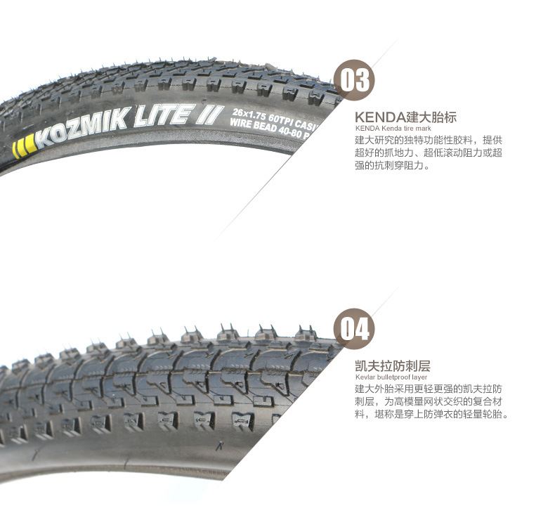 KENDA建大輪胎自行車折疊胎山地車外胎26寸1.75/2平路山路全能型示例圖4