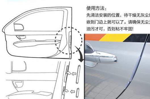 汽車門邊膠 車門防撞條/防撞膠 汽車外飾用品 防撞條示例圖6