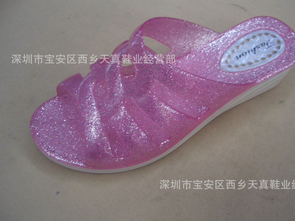 2016夏季新款韓版水晶閃粉女士坡跟涼鞋 舒適透氣鏤空涼拖鞋批發(fā)示例圖10