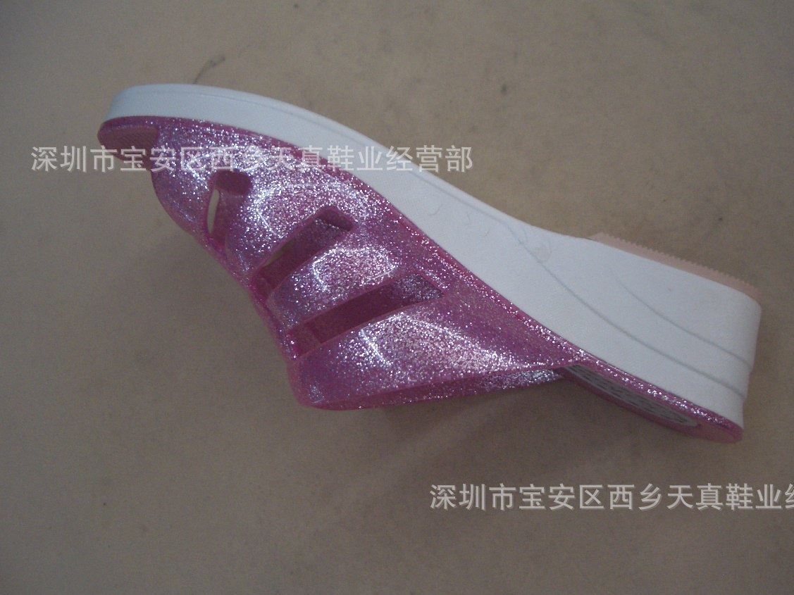 2016夏季新款韓版水晶閃粉女士坡跟涼鞋 舒適透氣鏤空涼拖鞋批發(fā)示例圖14