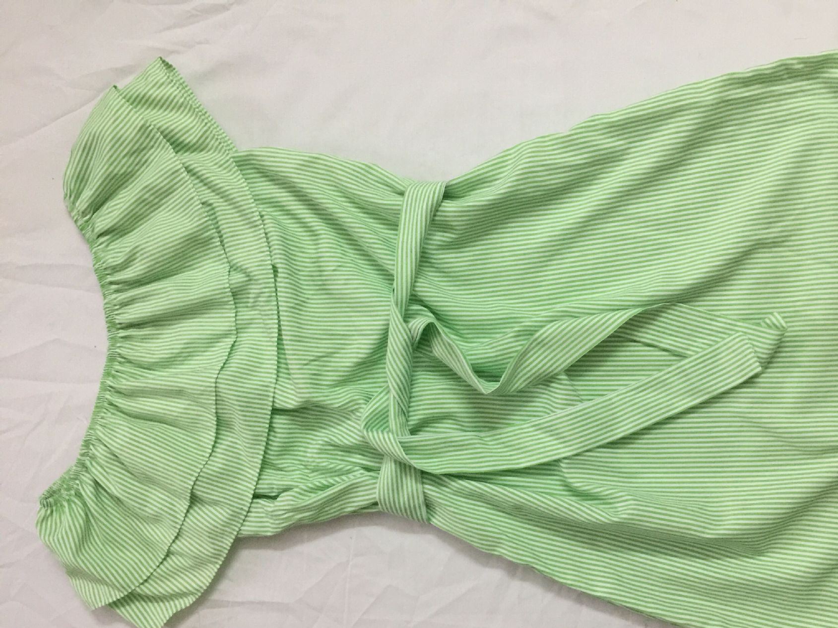 速賣通ebay亞馬遜wish爆款 荷葉邊條紋修身連衣裙腰帶  五色現(xiàn)貨示例圖8
