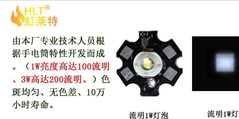 工廠批發(fā)led流明燈1w手電筒專用小功率強(qiáng)光燈芯示例圖1