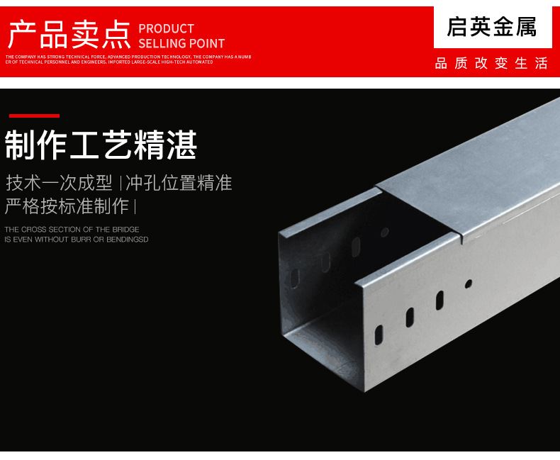 廠家直銷梯型鍍鋅橋架梯形T型電纜金屬橋架 噴塑不銹鋼熱浸鋅示例圖5