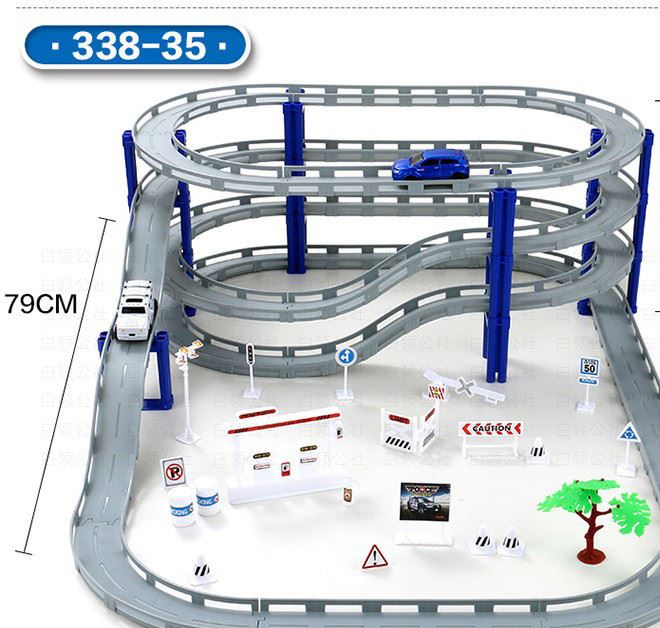 雙層軌道車兒童玩具城市小火車頭套裝軌道賽車男孩玩具示例圖8