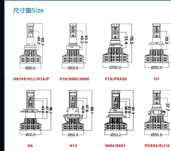 批發(fā)LED汽車大燈H4 H7 升級(jí)遠(yuǎn)近燈20W前大燈 超亮聚光 替代氙氣燈示例圖10