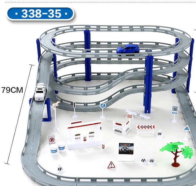 雙層軌道車兒童玩具城市小火車頭套裝軌道賽車男孩玩具示例圖17