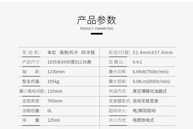 新款125cc超級(jí)鷹 輕便二輪公路燃油摩托車(chē) 踏板摩托車(chē)助力車(chē)示例圖3