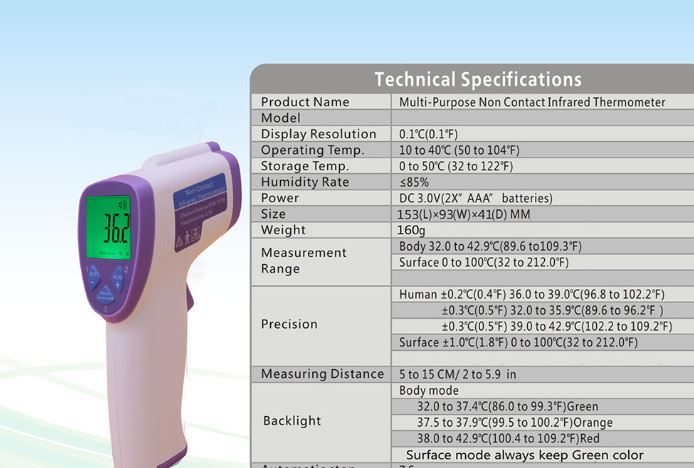 現(xiàn)貨紅外線人體測溫儀電子體溫計家用寶寶溫度計兒童紅外線體溫計示例圖5