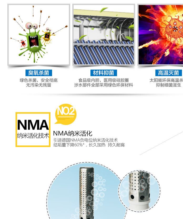 力諾瑞特高端 會(huì)殺菌的太陽(yáng)能熱水器  深層抑制水垢示例圖15