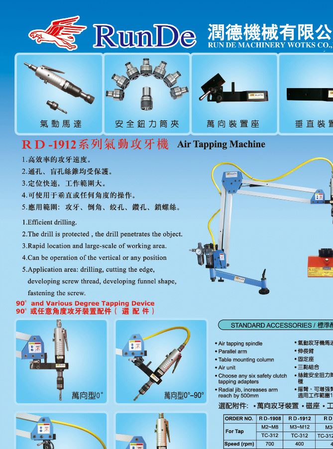 氣動(dòng)攻牙機(jī)，攻牙機(jī)示例圖1