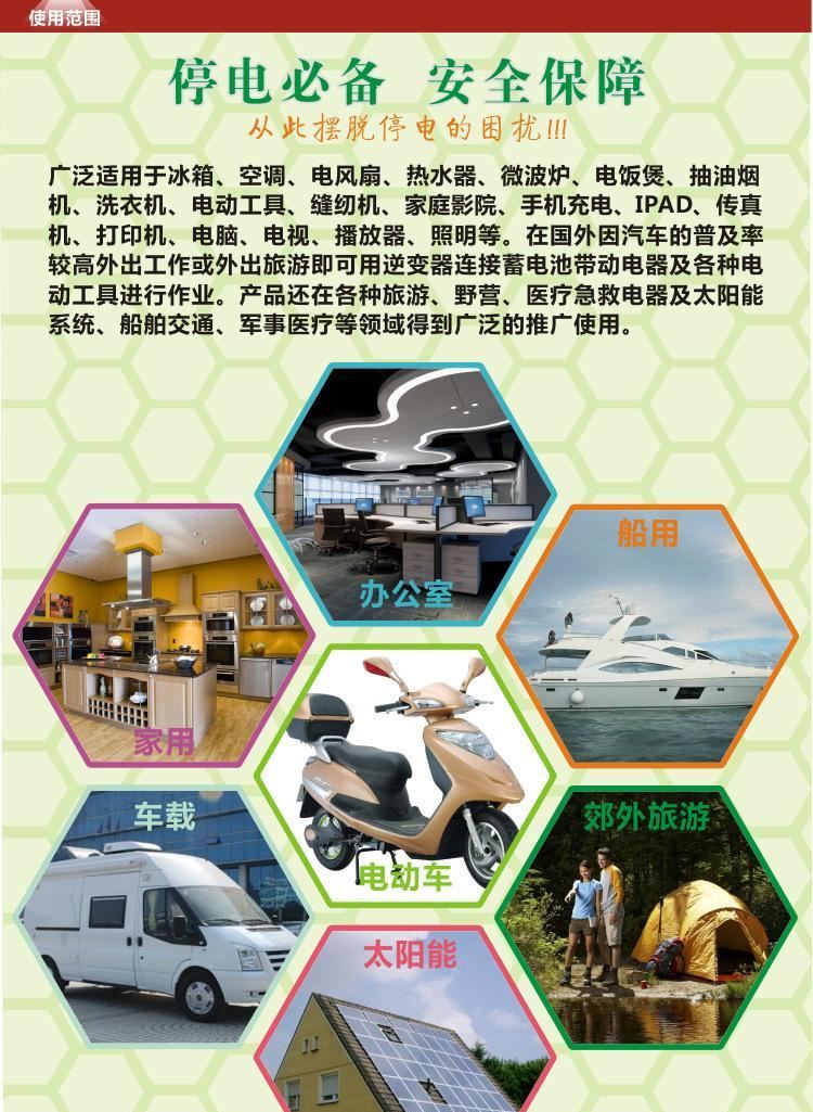 停電寶24V48V60V轉(zhuǎn)220V電動(dòng)車逆變器 電池車轉(zhuǎn)換器1500W逆變器示例圖5