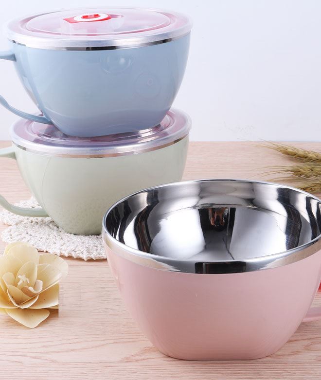 無磁不銹鋼泡面杯碗塑料防燙耐摔禮品贈品定制示例圖2