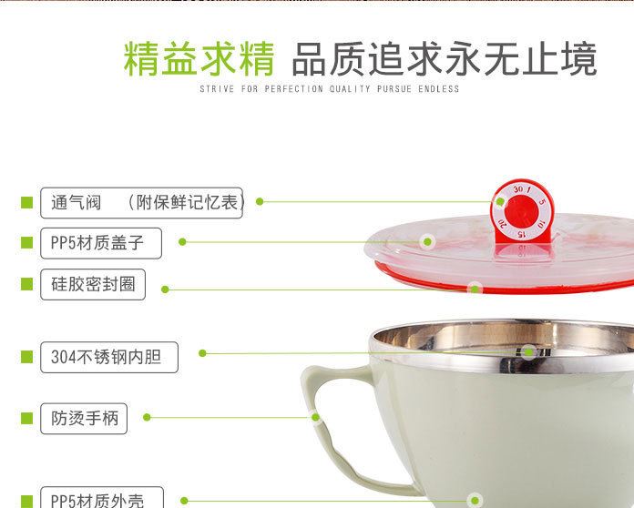 304不銹鋼泡面碗帶蓋大號日式飯盒便當學生防燙韓式泡面杯大容量示例圖3