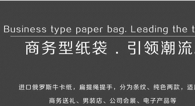 條紋豎版扁提手牛皮紙袋 紙袋手提 服裝袋包裝加工定做紙袋示例圖2