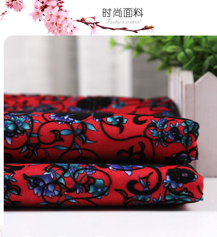 【新品上架】植絨牛津布面料 旗袍唐裝服裝布料 現(xiàn)貨可銷(xiāo)示例圖1