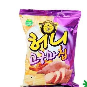 韓國零食 整箱批發(fā)食品休閑食品韓美禾蜂蜜紅薯片45g示例圖1