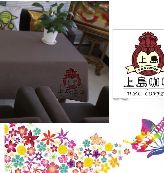 印花亞麻餐桌布logo個性定制會所家居茶幾臺布來圖訂制廠家示例圖5