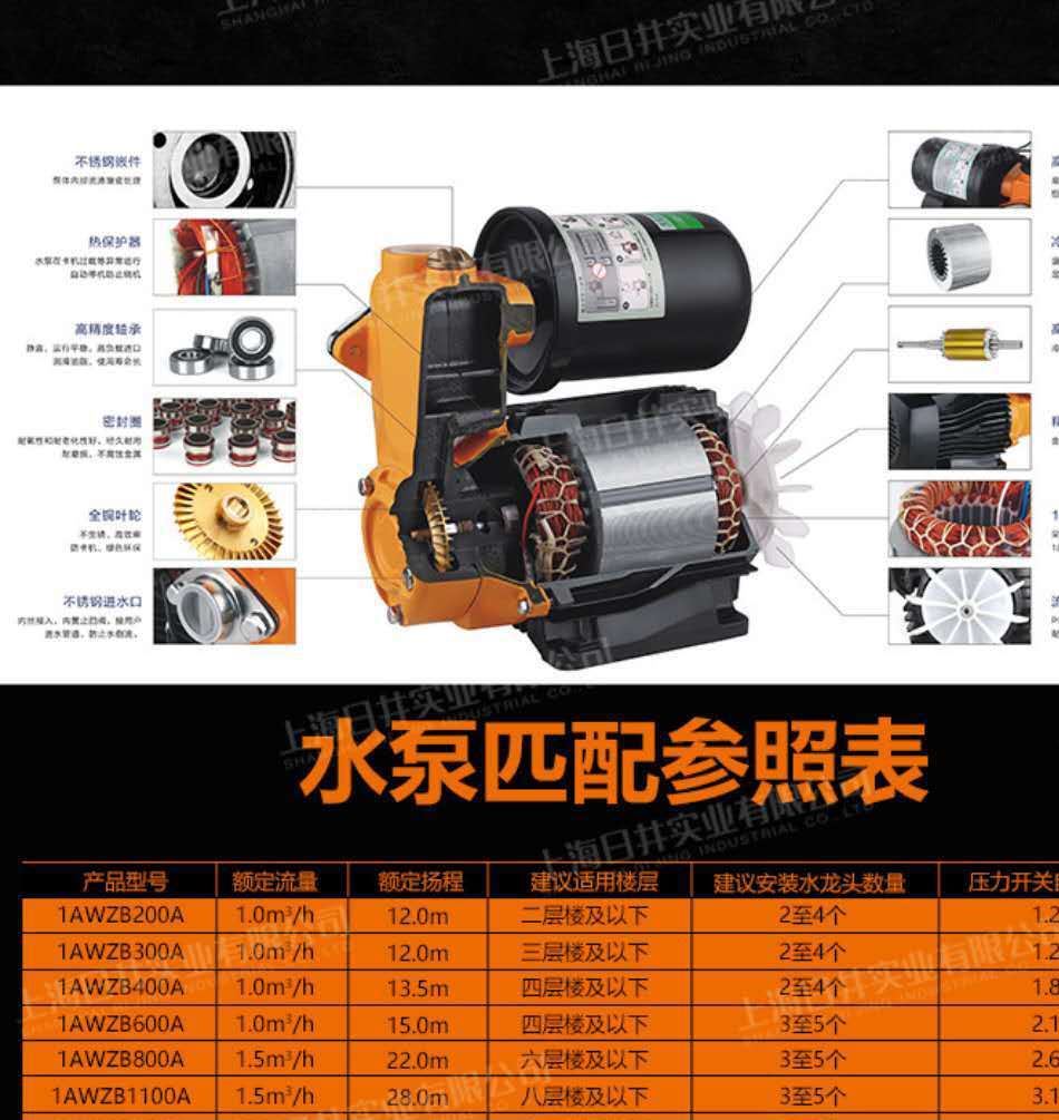 智能全自动家用抽水泵自吸泵冷热水管道自来水增压泵静音泵示例图5