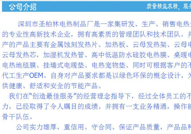 深圳圣柏林高溫云母板電熱膜、電熱片、發(fā)熱板、加熱板示例圖1