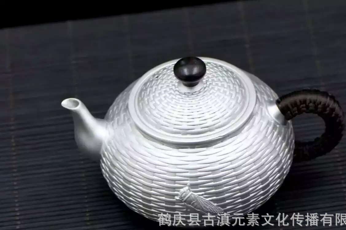 銀壺 銀999燒水壺 銀銀壺 泡茶銀壺 一張打銀壺 手工知足常樂示例圖2