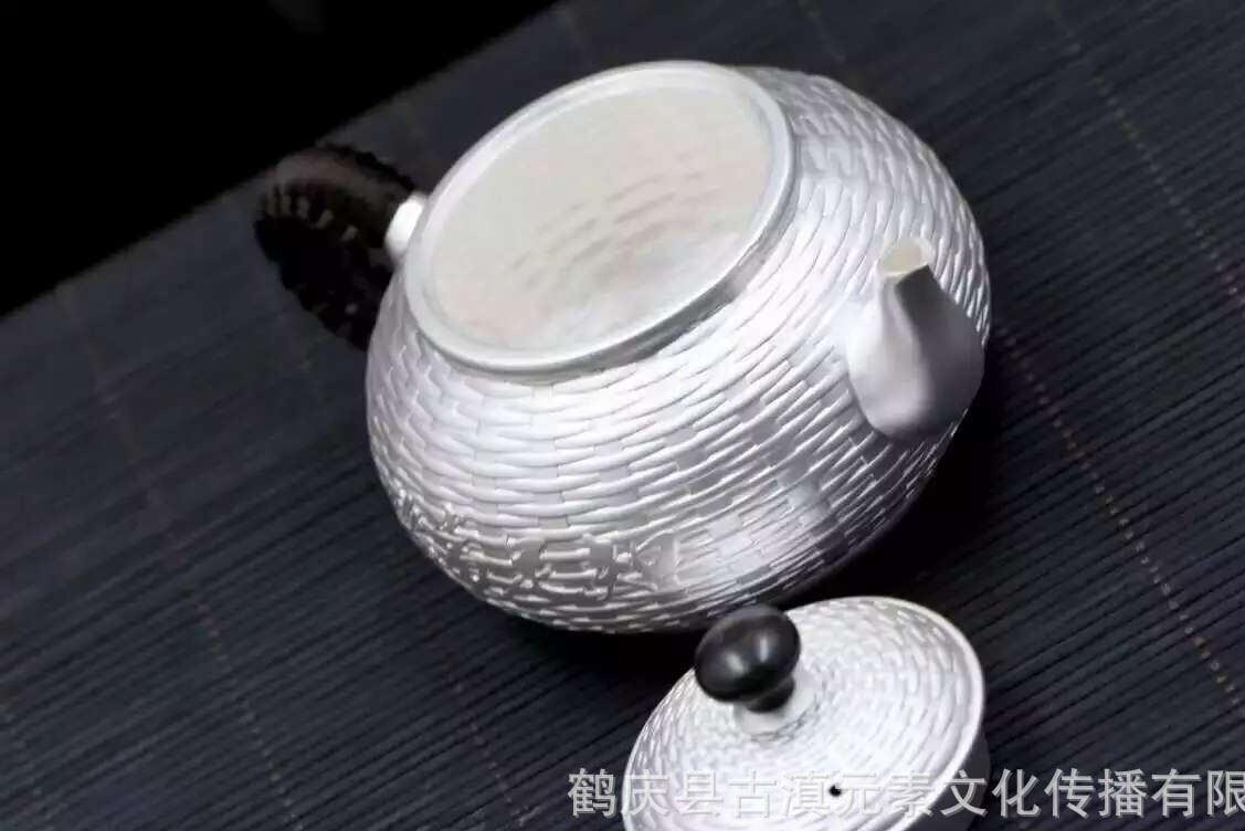 銀壺 銀999燒水壺 銀銀壺 泡茶銀壺 一張打銀壺 手工知足常樂示例圖5