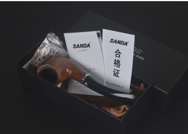 三達SANDA膠木彎式 循環清洗型過濾煙斗 禮盒裝示例圖5