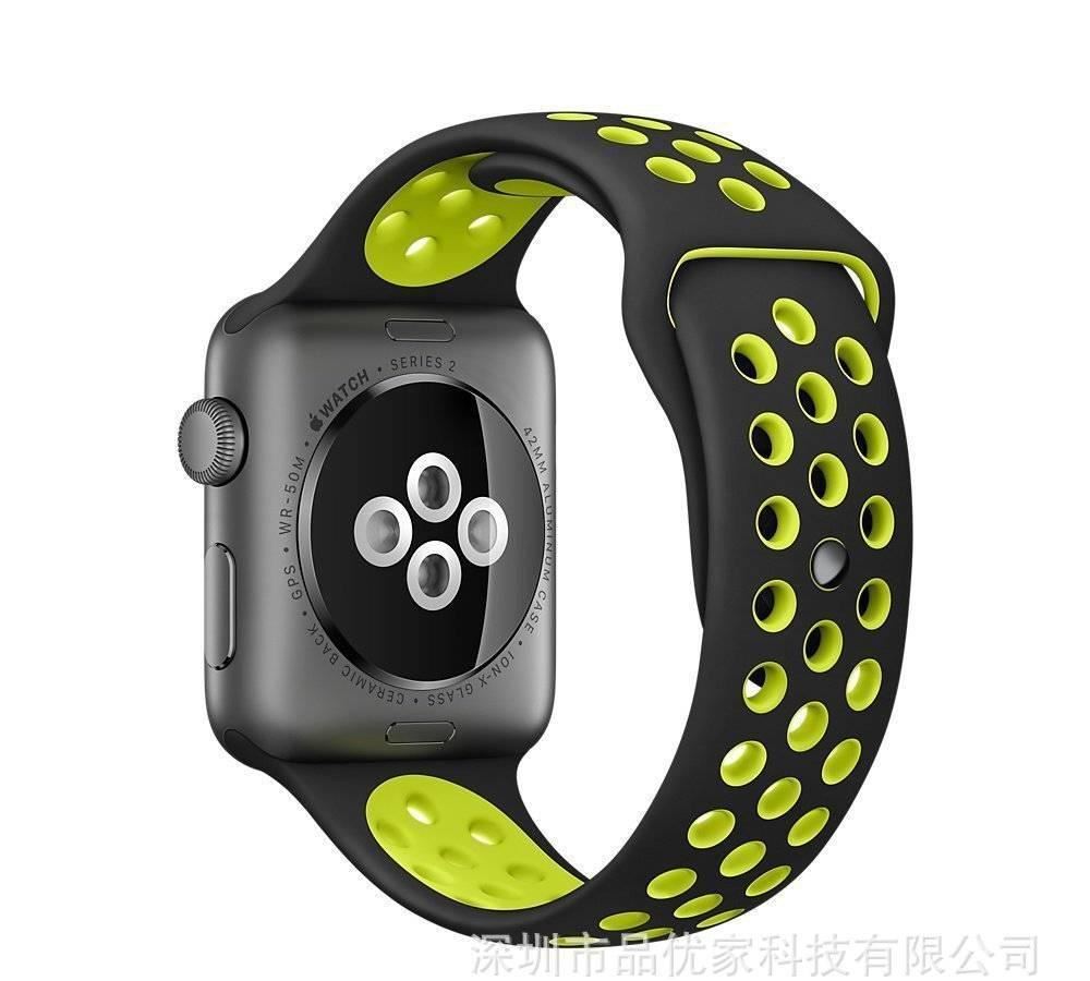 新款iwatch蘋果NIKE表帶耐克雙色硅膠表帶Apple watch表帶廠家示例圖11