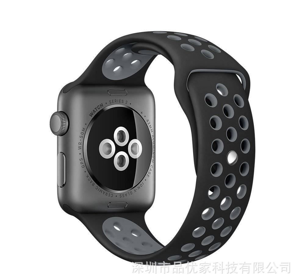 新款iwatch蘋果NIKE表帶耐克雙色硅膠表帶Apple watch表帶廠家示例圖12