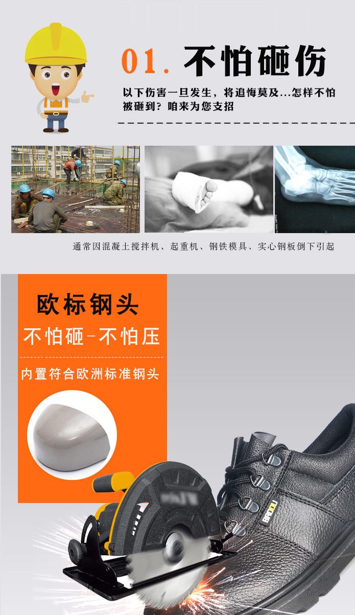 霍尼韋爾勞保鞋安全鞋 鋼包頭防砸功能鞋防穿刺防護(hù)皮鞋冬季示例圖3