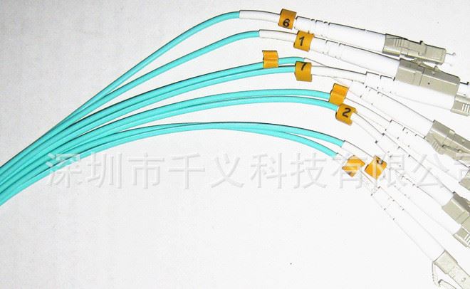 3米MPO-LC8芯多模萬(wàn)兆模塊40G MPO-LC4對(duì)光纖跳線OM3中心機(jī)房線示例圖5