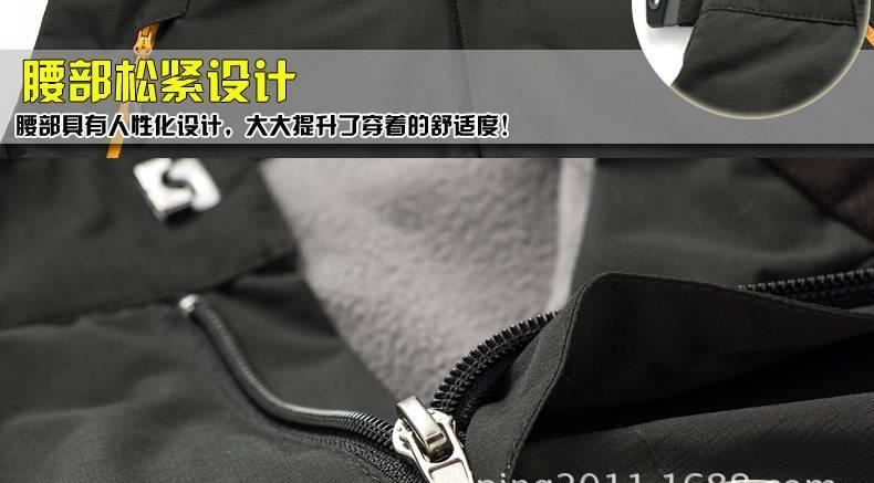 男士保暖軟殼褲女款防風登山彈力褲沖鋒褲冬季用品 防寒保暖示例圖16