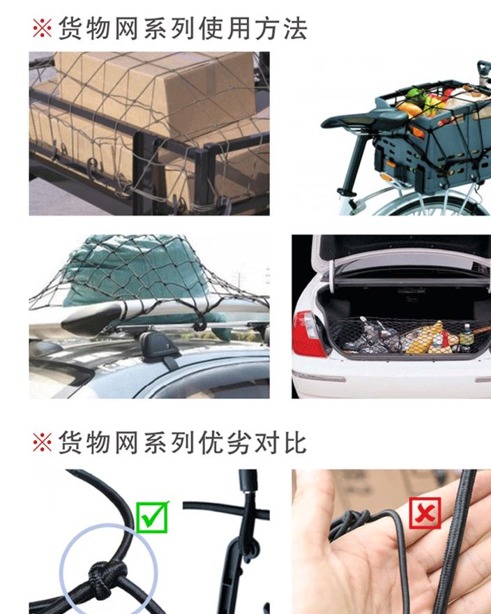 廠家定制生產(chǎn)供應高質量彈性網(wǎng) 貨物網(wǎng) 汽車用品示例圖14