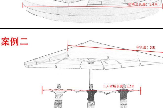 工廠直銷戶外6米方形帝國大羅馬傘超大停車棚庭院大遮陽傘示例圖37