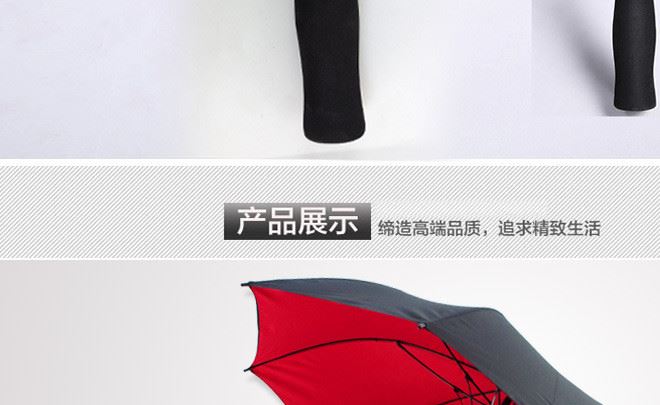 廣告雨傘 抗風雨纖維長柄高爾夫傘 雙層直桿雙人晴雨傘LOGO定制示例圖16