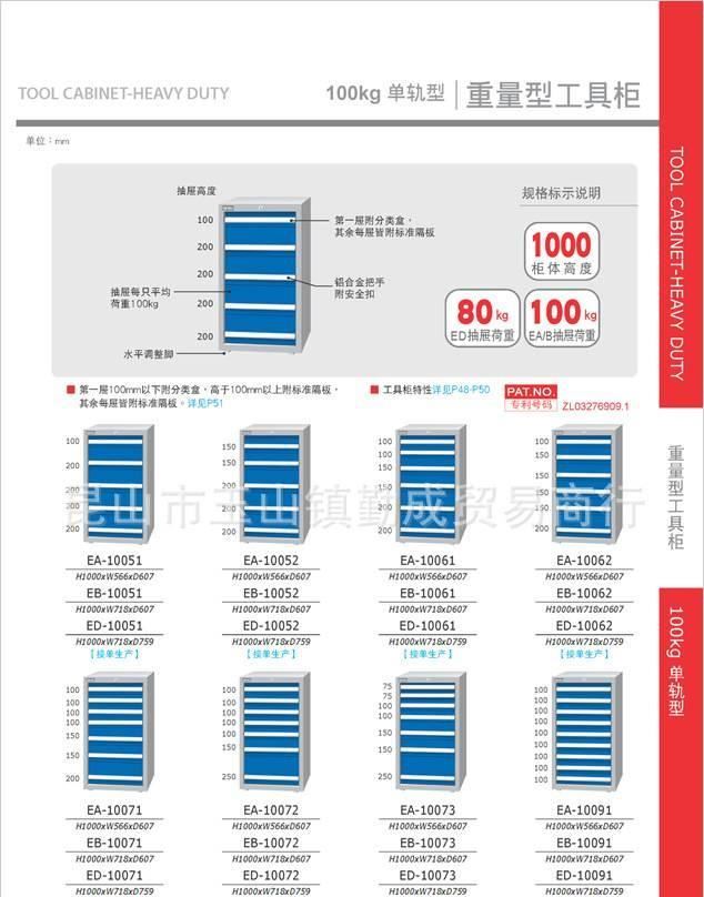 TANKO天鋼高性價(jià)比重量型單軌工具柜 零件物料整理柜 收納柜示例圖20