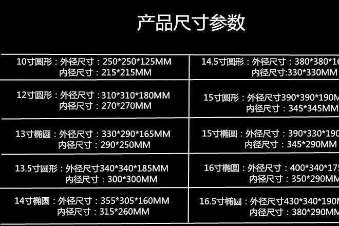 10/12/13/14/15/18/22寸大小尺寸嵌入式 橢圓形臺下盆 陶瓷洗手盆示例圖3