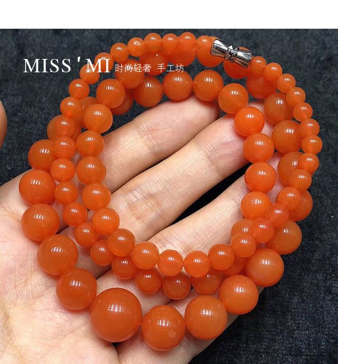 精選櫻桃紅南紅瑪瑙塔鏈項鏈女款色澤濃郁水潤福利開秒氣質百搭款示例圖2