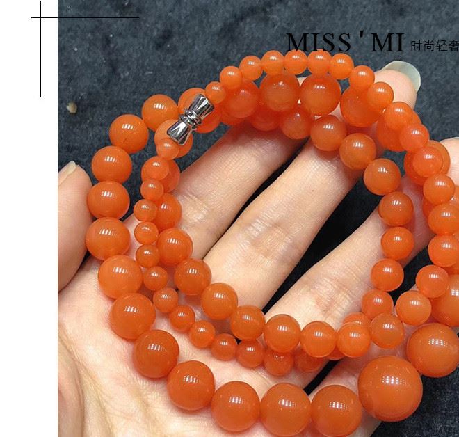 精選櫻桃紅南紅瑪瑙塔鏈項鏈女款色澤濃郁水潤福利開秒氣質百搭款示例圖3