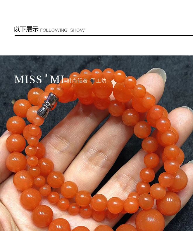 精選櫻桃紅南紅瑪瑙塔鏈項鏈女款色澤濃郁水潤福利開秒氣質百搭款示例圖4